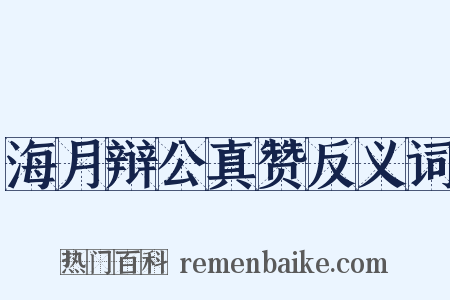 海月辩公真赞反义词是什么意思的图片